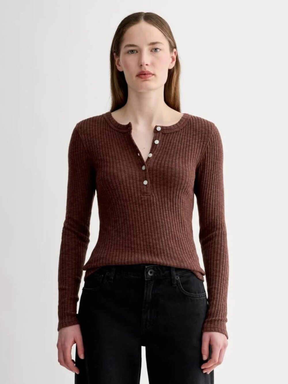 EVERLANE, The Cozy Rib Henley, XL